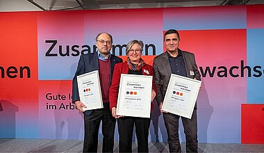v.l.n.r: Klemens Gutmann, Angela Papenburg, Thomas Postleb