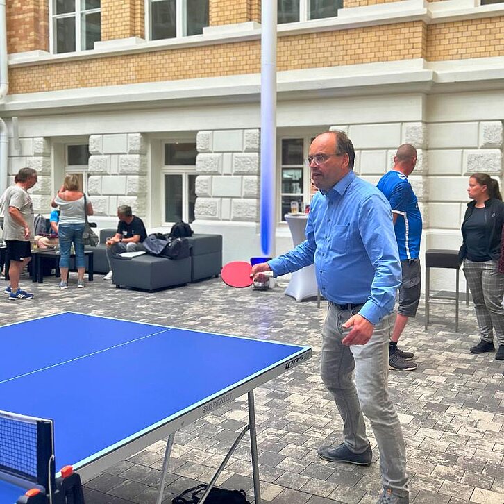 Klemens Gutmann als harter Gegner beim Tischtennis